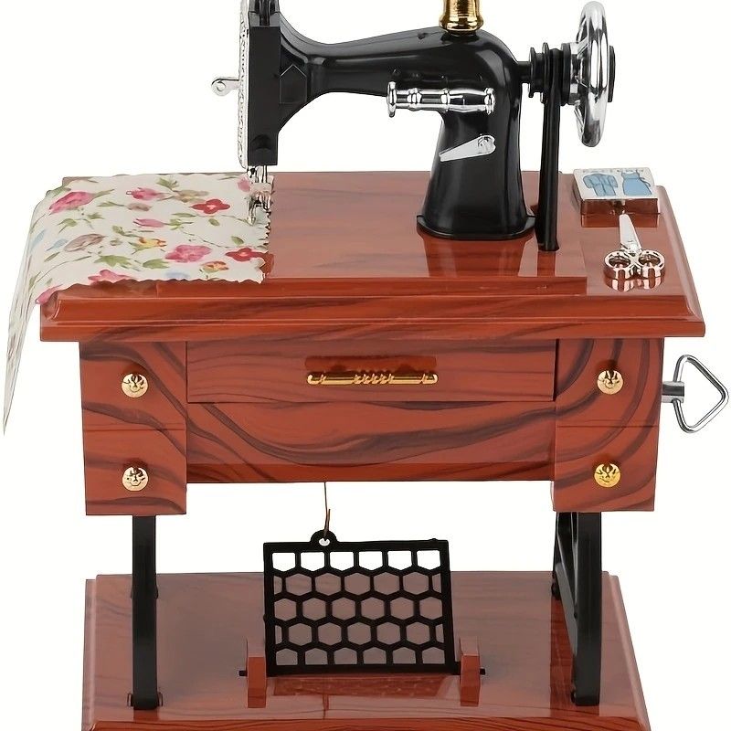 Vintage Sewing Machine Music Box – Winding Out Melodies of Time, Preserving Memories of the Years - Image 7