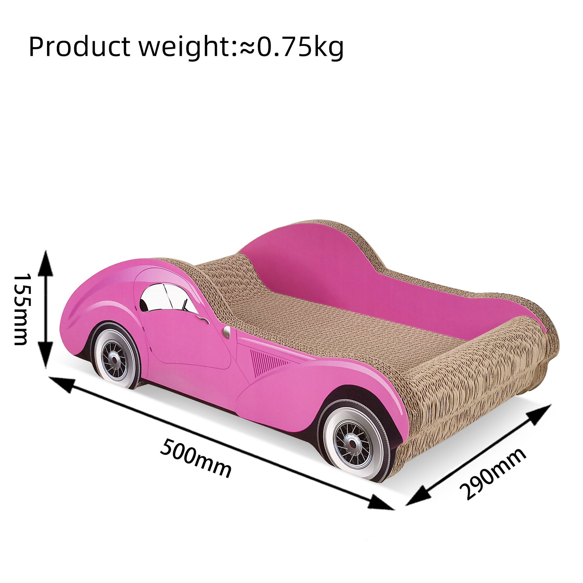 Bestselling Red Racing Car Cat Scratcher Bed | Corrugated Cardboard Durable Cat Bed + Scratcher 2-in-1, Suitable for Cats Under 7kg(PINK) - Image 1