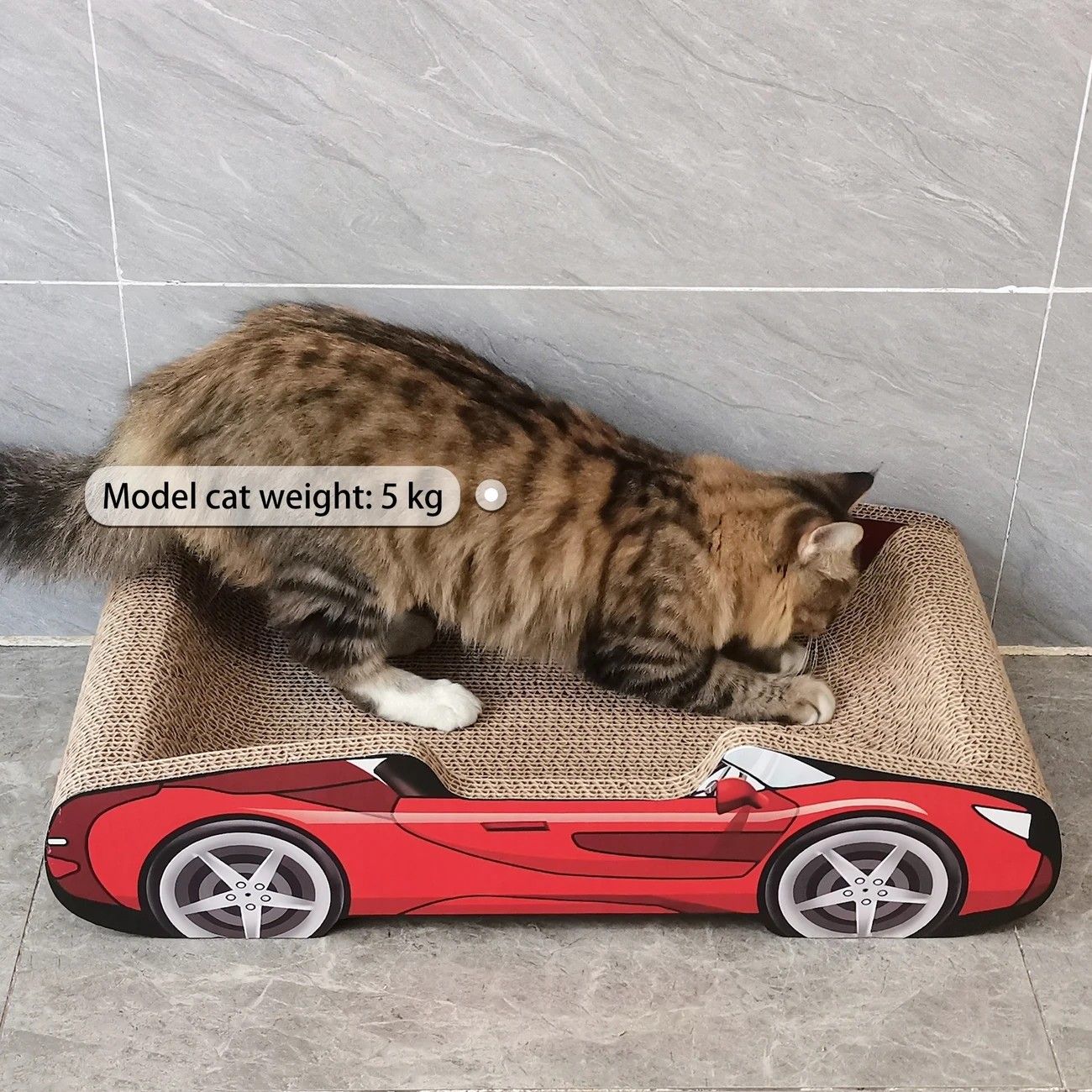 Bestselling Red Racing Car Cat Scratcher Bed | Corrugated Cardboard Durable Cat Bed + Scratcher 2-in-1, Suitable for Cats Under 7kg(PINK) - Image 2