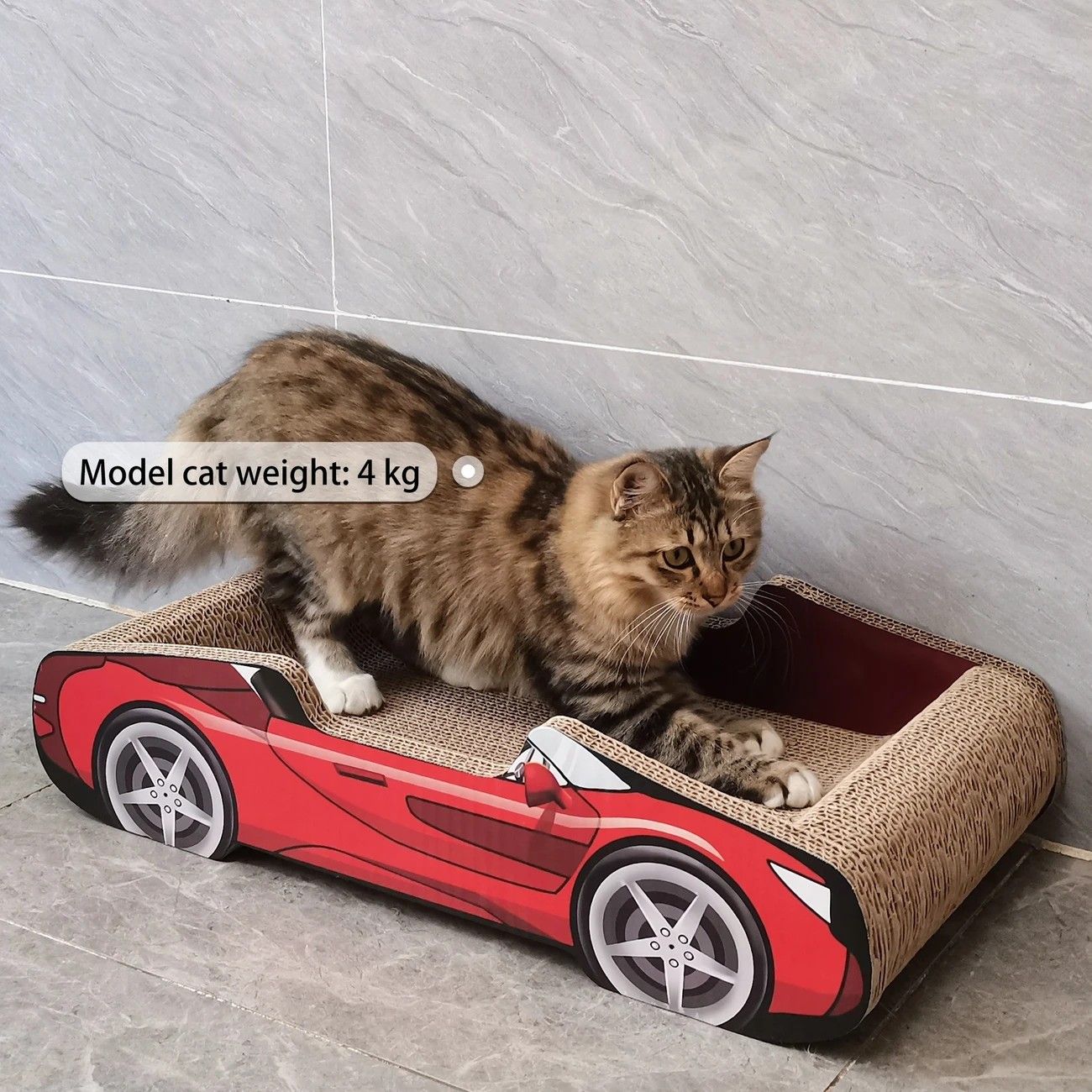 Bestselling Red Racing Car Cat Scratcher Bed | Corrugated Cardboard Durable Cat Bed + Scratcher 2-in-1, Suitable for Cats Under 7kg(PINK) - Image 4