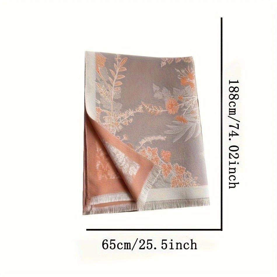 Bohemian-style Faux Cashmere Shawl Scarf, Soft, Warm, and Stylish for Autumn and Winter(GREEN) - Image 3