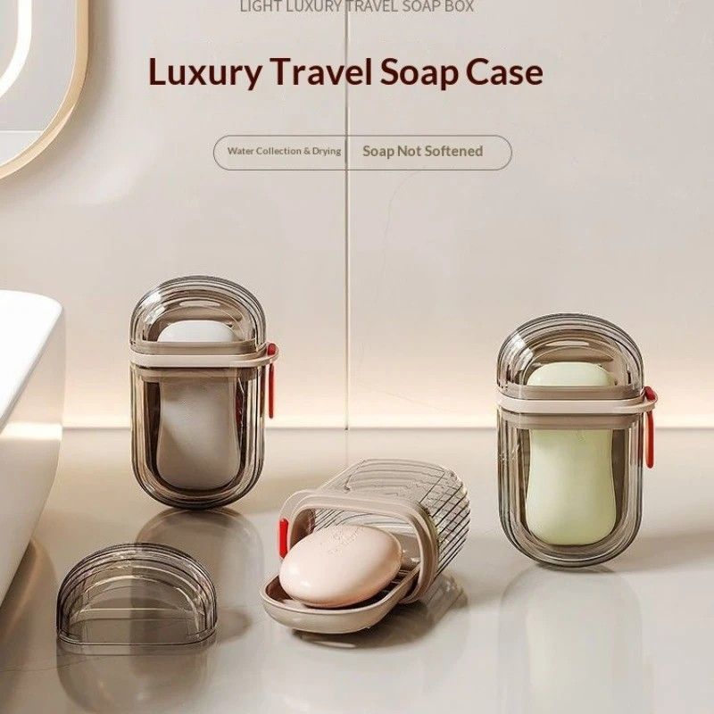 5PCS Portable Soap Case with Lid - Leak-proof Travel Soap Box, Compact Oval Soap Dispenser with Drain Holes, Transparent Lid for Easy Identification, Lightweight and Hygienic, Suitable for Camping, Gym, Bathroom, Kitchen - Durable PET Material, Bathroom S - Image 8