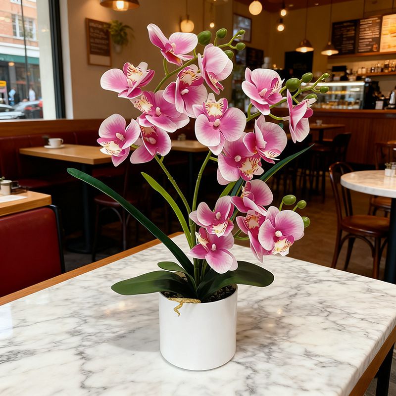 Artificial Moth Orchid Potted Plant, Bringing Natural Vitality into Your Home; Flowers Never Wilt, Staying Evergreen All Year Round./BLUE - Image 4