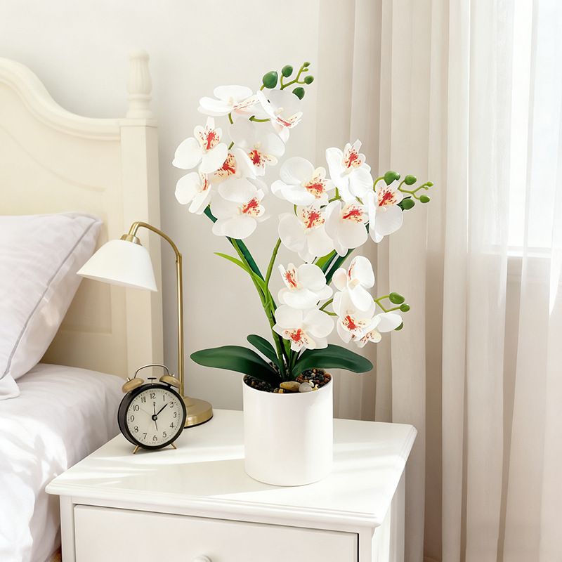 Artificial Moth Orchid Potted Plant, Bringing Natural Vitality into Your Home; Flowers Never Wilt, Staying Evergreen All Year Round./YELLOW - Image 6