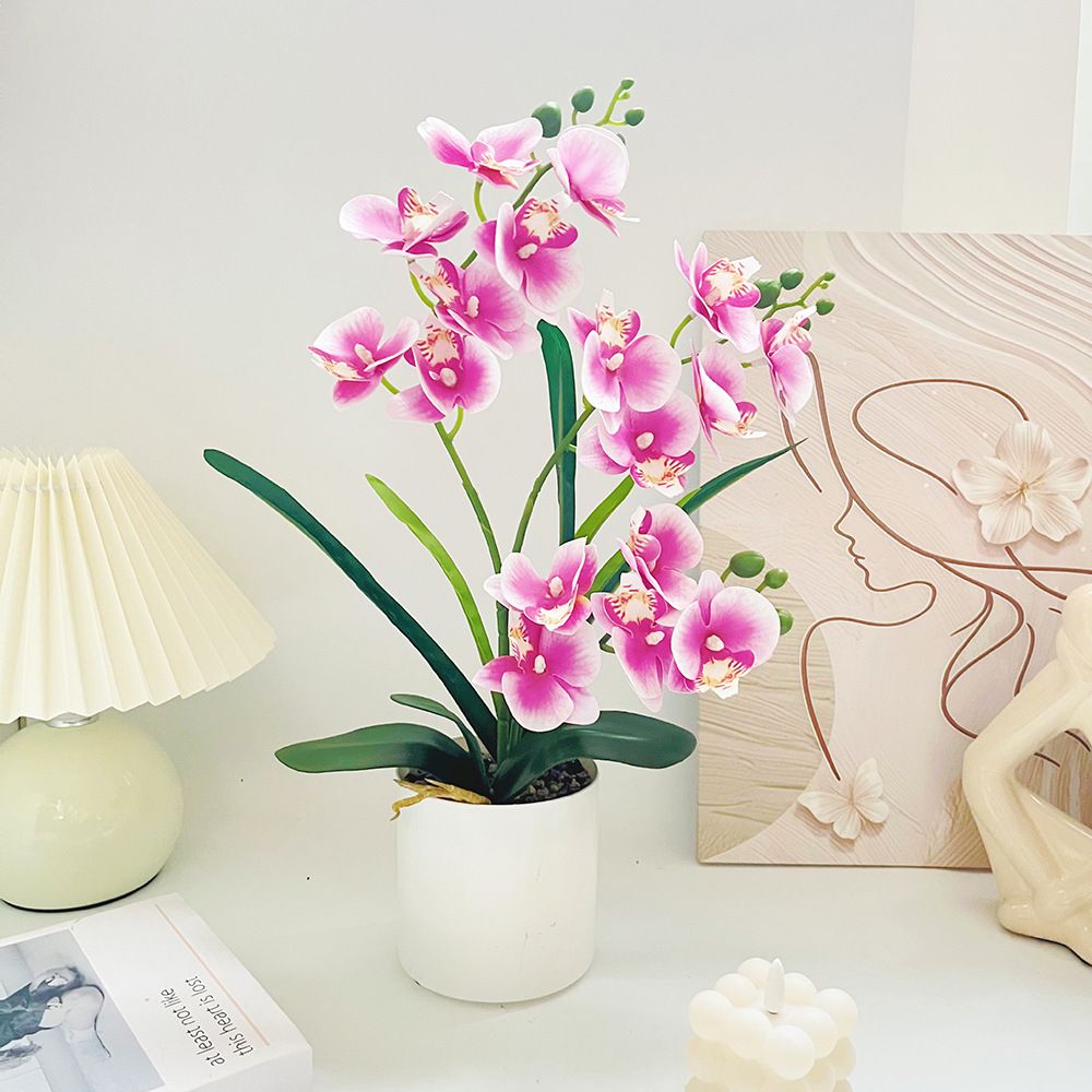 Artificial Moth Orchid Potted Plant, Bringing Natural Vitality into Your Home; Flowers Never Wilt, Staying Evergreen All Year Round./YELLOW - Image 7