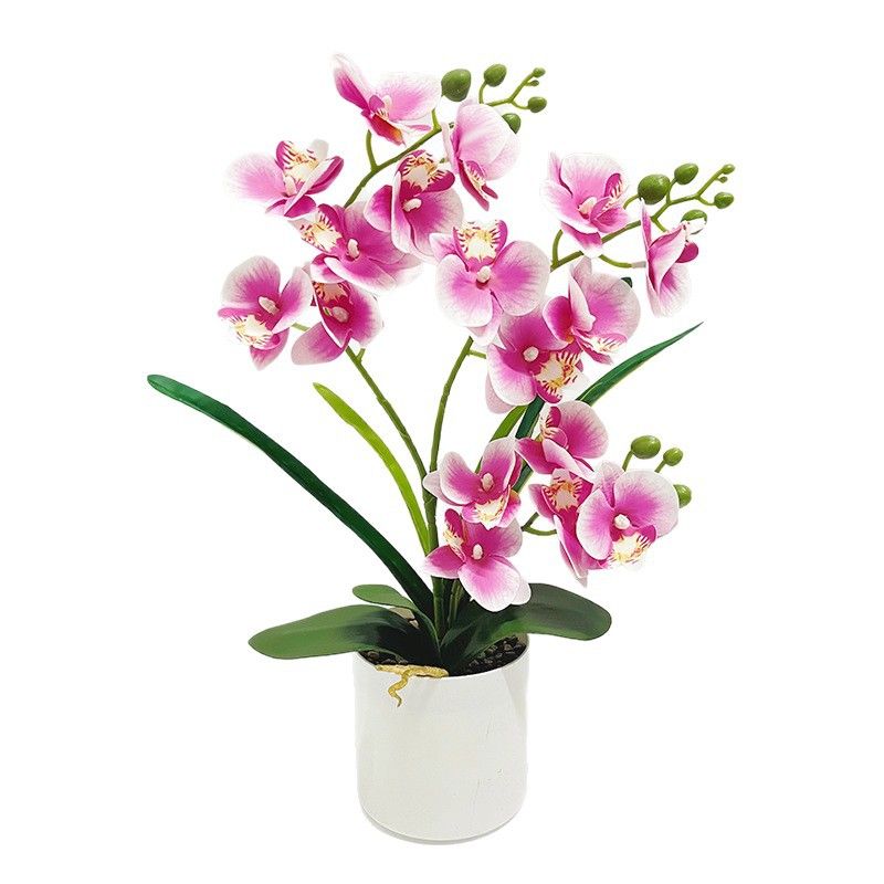 Artificial Moth Orchid Potted Plant, Bringing Natural Vitality into Your Home; Flowers Never Wilt, Staying Evergreen All Year Round./Purple heart - Image 2