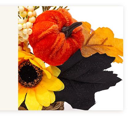 Autumn artificial mini potted plant, woven basket paired with sunflowers, pumpkins, and maple leaves, full and realistic petals, no maintenance required, adding warm autumn vibes to your home./34G model - Image 5