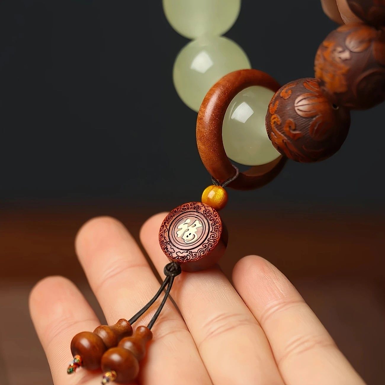 1pc Classic 12-bead 20mm Handmade Wooden Carved 
