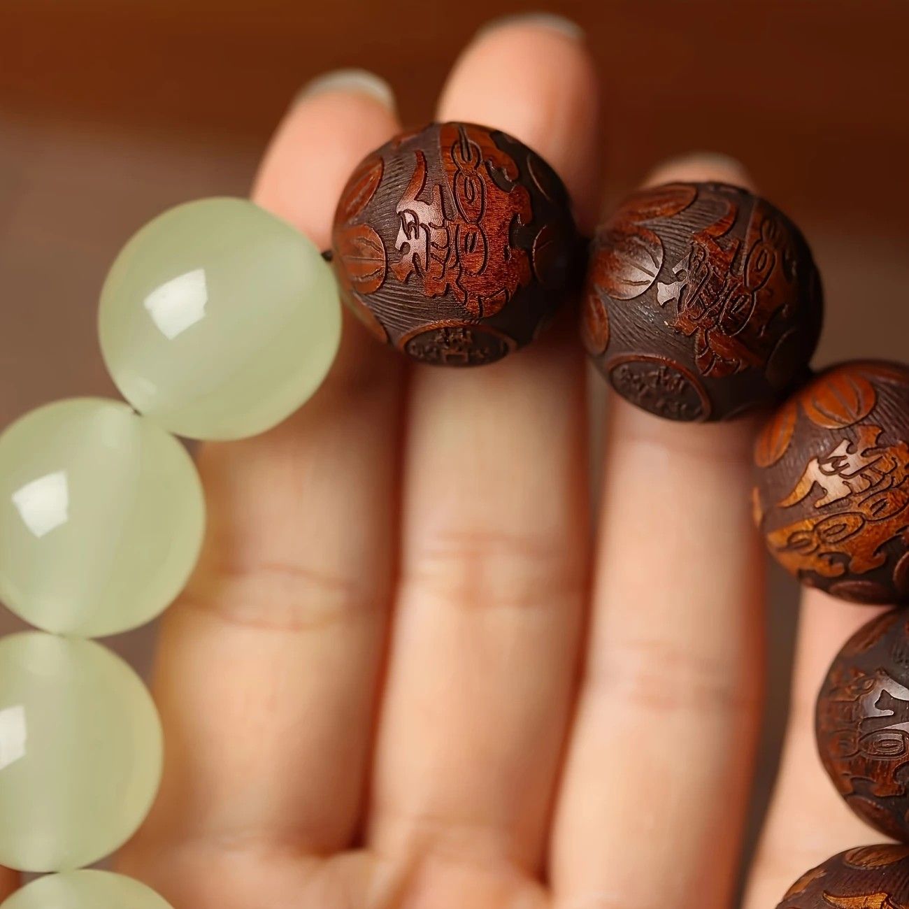 1pc Classic 12-bead 20mm Handmade Wooden Carved 