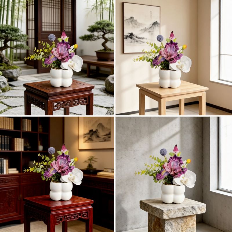 Simulated iris potted plant, floral artistry vibrant and colorful, pumpkin planter round and versatile, no maintenance ready to display upon opening, brightens up new Chinese-style and light luxury home spaces.（fuchsia） - Image 6