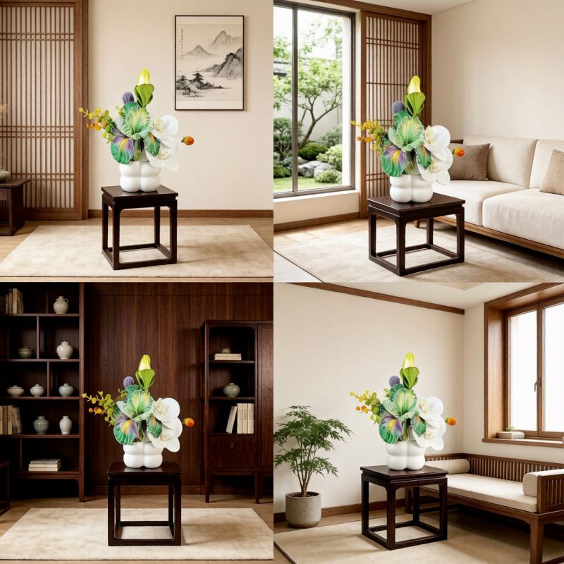 Simulated iris potted plant, floral artistry vibrant and colorful, pumpkin planter round and versatile, no maintenance ready to display upon opening, brightens up new Chinese-style and light luxury home spaces.(GREEN) - Image 7
