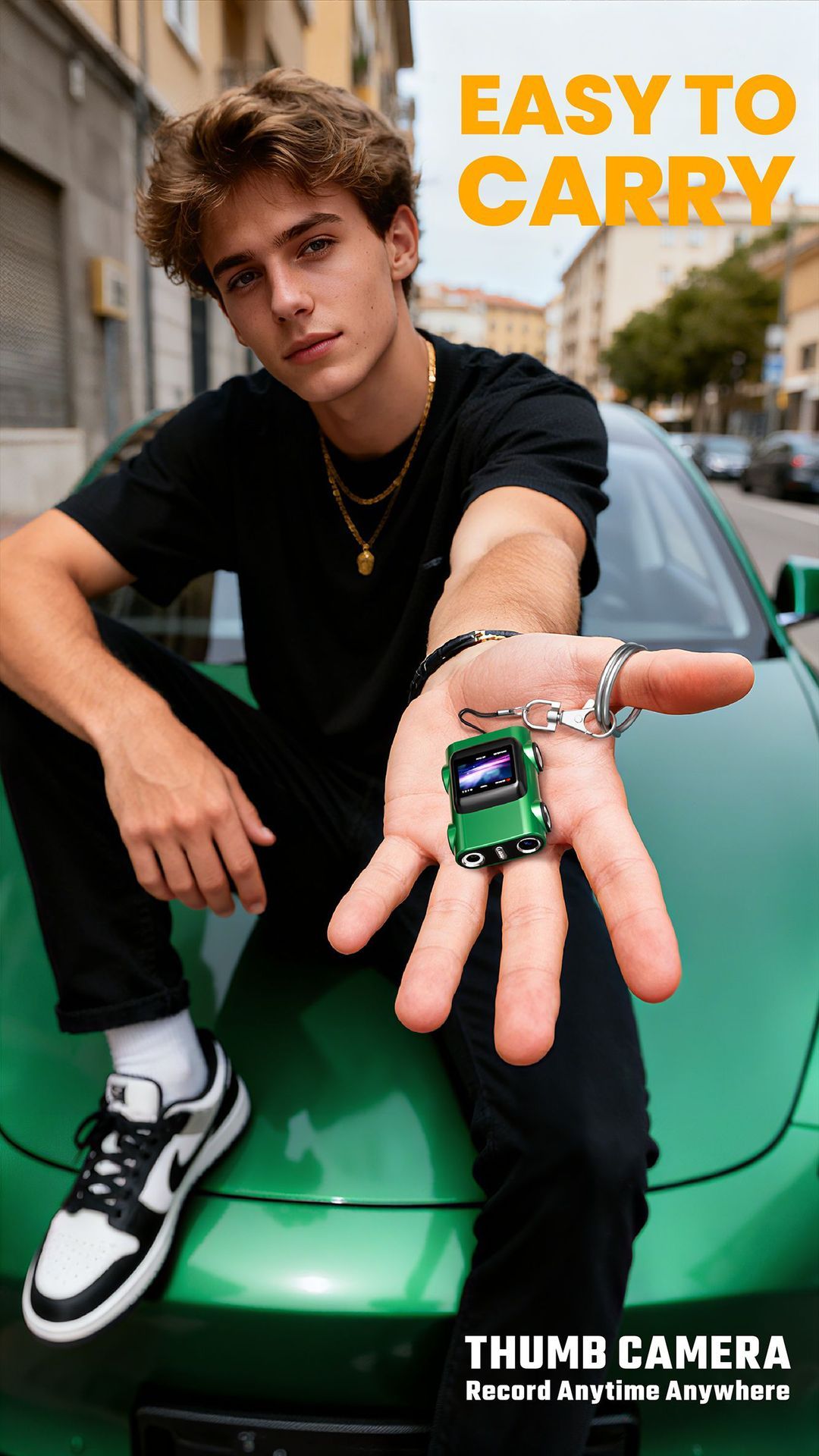 Creative Car-Shaped 2K HD Thumb Camera: Mini & Portable, Auto Focus, Clear in Low Light, Captures Every Wonderful Moment of Childhood and Life（G5 yellow 32G memory card） - Image 8