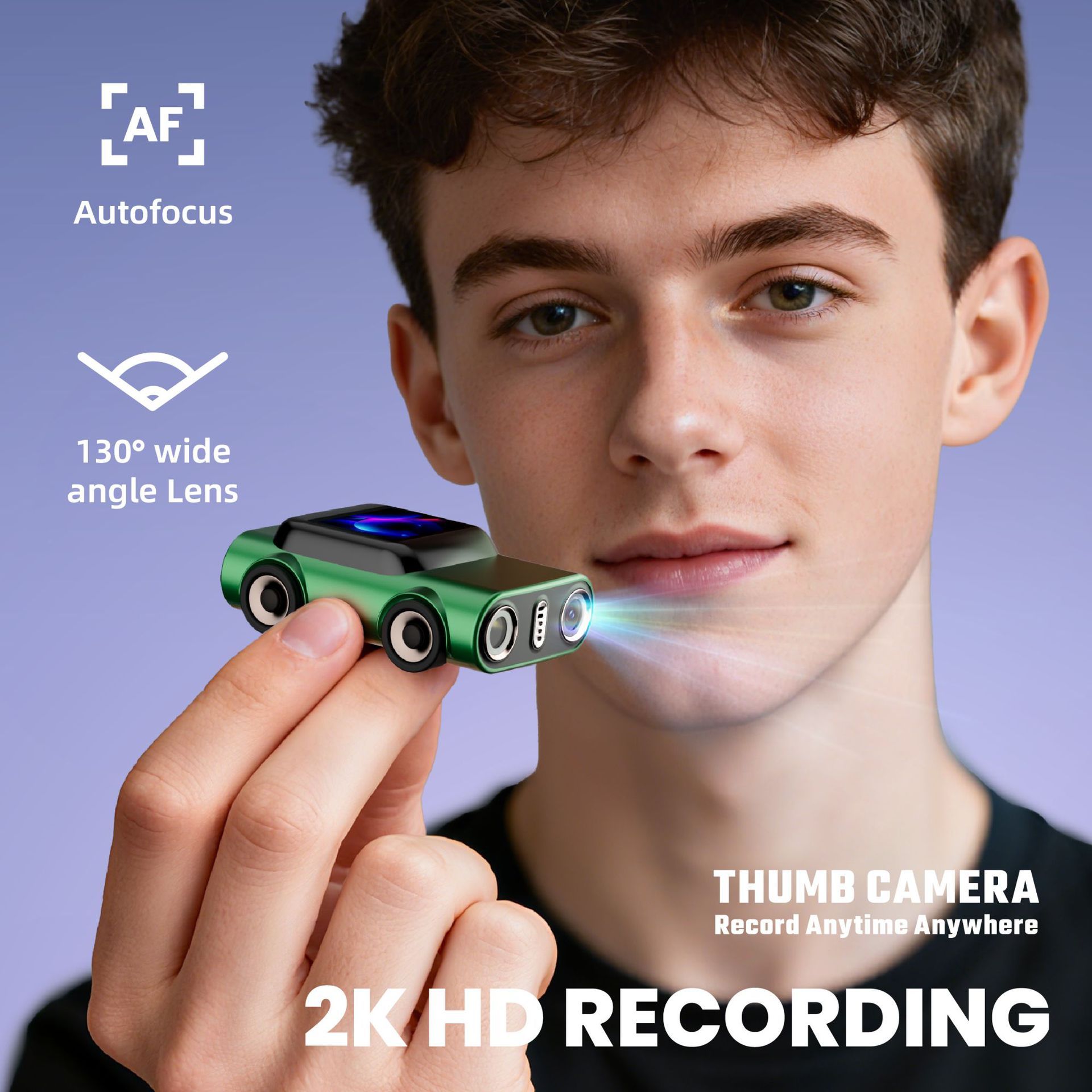 Creative Car-Shaped 2K HD Thumb Camera: Mini & Portable, Auto Focus, Clear in Low Light, Captures Every Wonderful Moment of Childhood and Life(G5 gray 32G memory card） - Image 7
