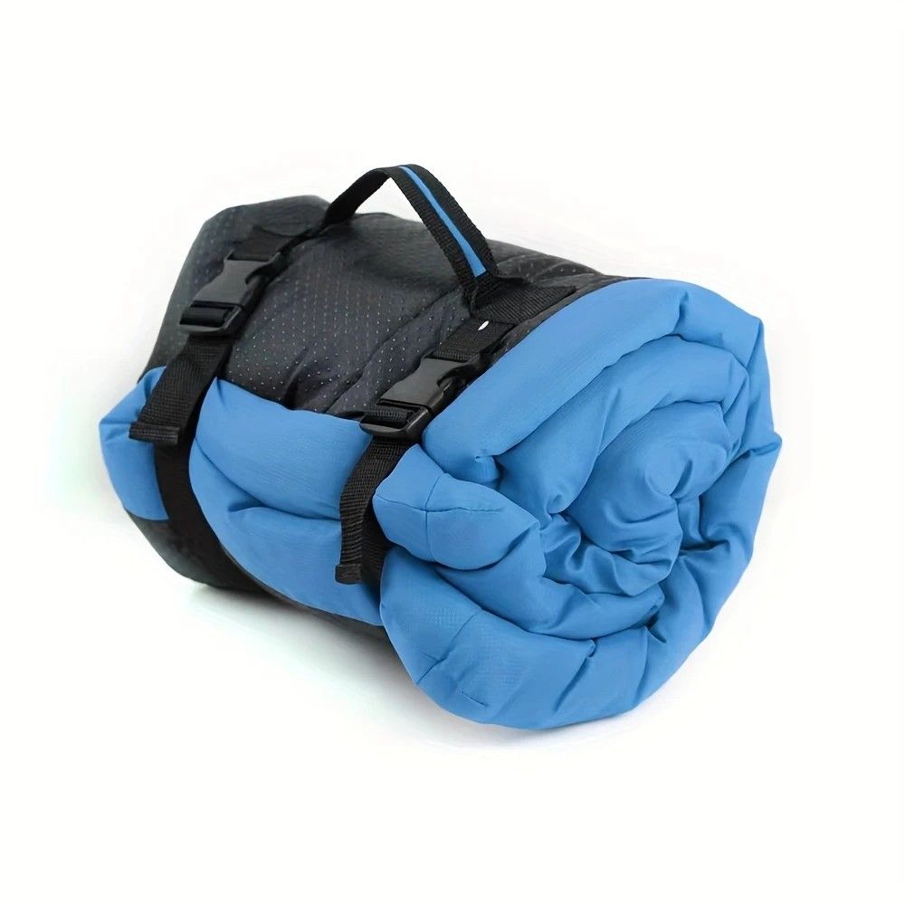 High-quality moisture-proof thick portable camping dog bed suitable for medium / large / small dogs - durable polyester outdoor mat with handle foldable design suitable for travel home and camping trips camping bed.BLUE - Image 1