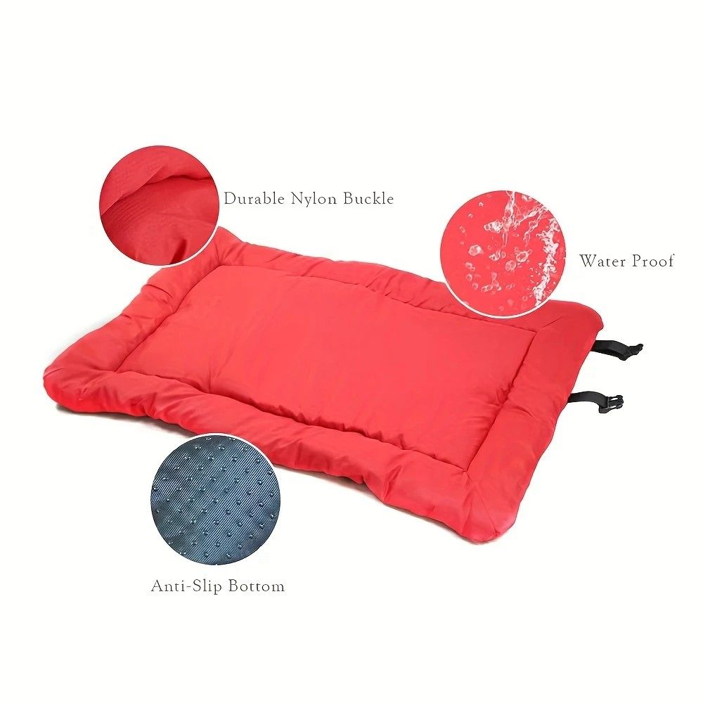 High-quality moisture-proof thick portable camping dog bed suitable for medium / large / small dogs - durable polyester outdoor mat with handle foldable design suitable for travel home and camping trips camping bed.pitch green - Image 3