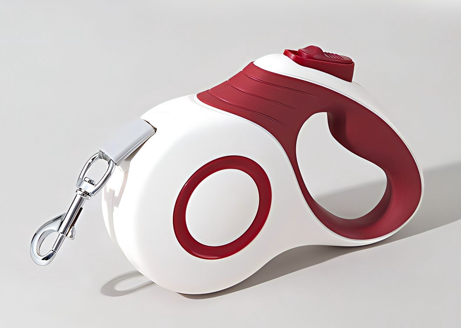 Multi-function Automatic Retractable Pet Leash: High-Strength Anti-Break, One-Click Lock, Comfortable Grip, Eco-Friendly Waste Disposal, 5 Meters/196.85 Inches for Secure Dog Walking(claret-red) - Image 1