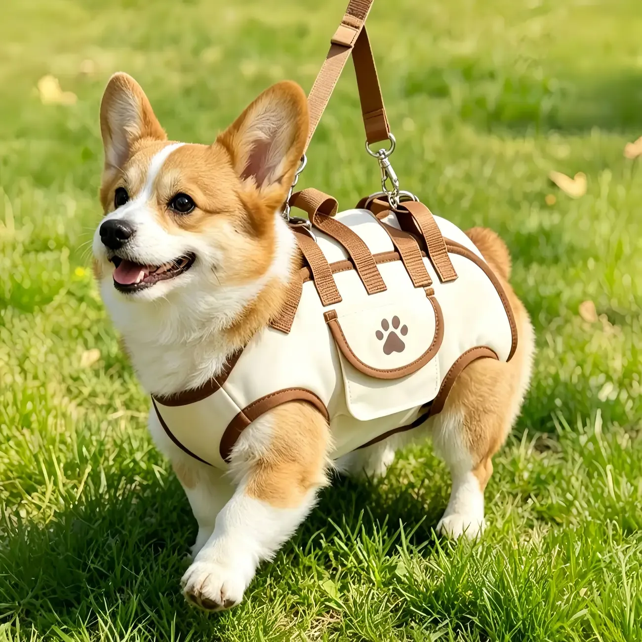Oxford Fabric Pet Three-in-One Travel System: Horizontal Back Design Protects Spine, Four-Leg Separation, Three Uses in One: Kennel, Backpack, and Leash/M size [recommended weight 8-13 kg] - Image 7