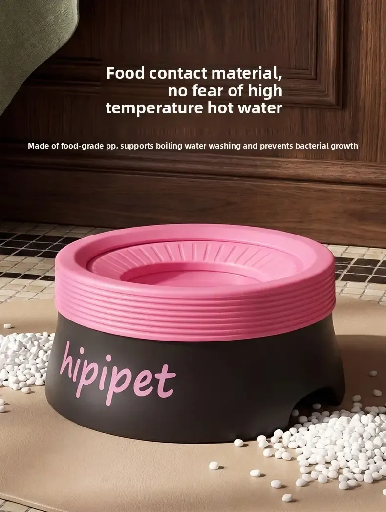 Pet Essential | Splash-Proof Non-Wet Mouth Water Bowl, Dogs and Cats Drink Freely and More Hygienically(Blackberry rose powder 1200ML) - Image 8