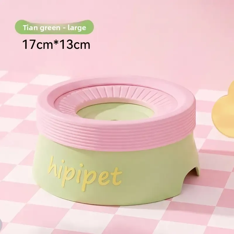 Pet Essential | Splash-Proof Non-Wet Mouth Water Bowl, Dogs and Cats Drink Freely and More Hygienically(GREEN 1200ML) - Image 1