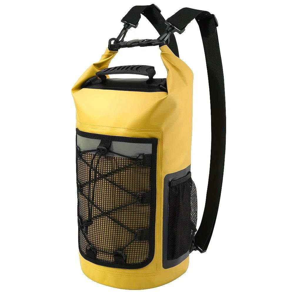 25L Large Capacity Waterproof Backpack Double Layer Rainproof Dry Wet Separation Abrasion Resistant Night Reflective for Outdoor Camping Kayaking Surfing Canyoning Daily Commute(BLACK) - Image 8
