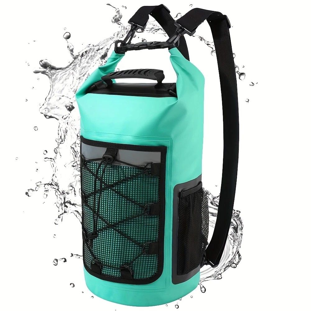 25L Large Capacity Waterproof Backpack Double Layer Rainproof Dry Wet Separation Abrasion Resistant Night Reflective for Outdoor Camping Kayaking Surfing Canyoning Daily Commute(GREY) - Image 8
