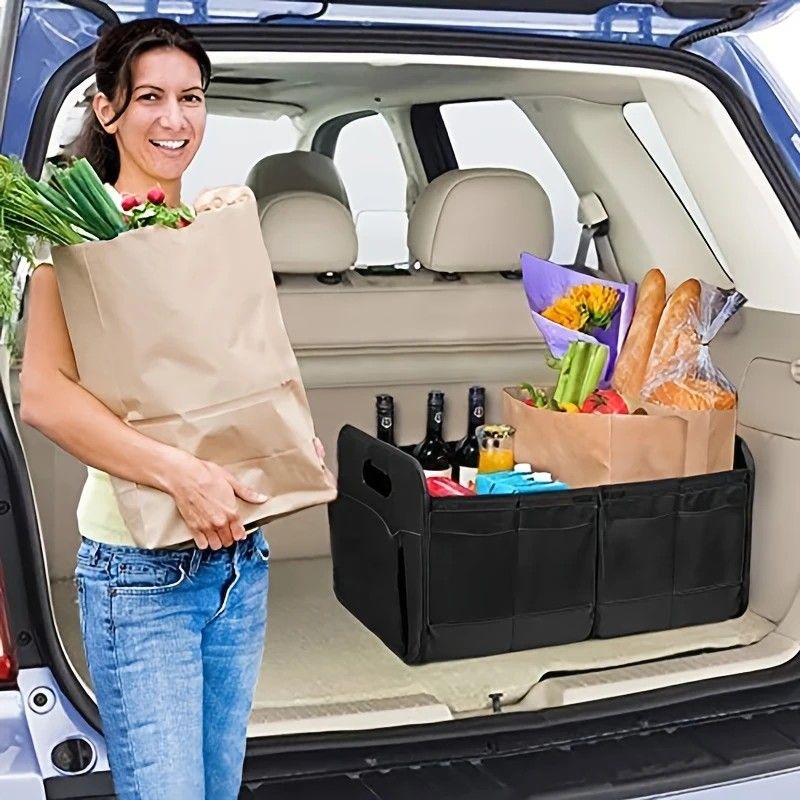 1 Car Trunk Organizer, Automotive Storage, Reinforced Handle, Foldable Multi-Compartment Car Organizer, 600D Oxford Fabric, Suitable for Any Car, SUV, Minivan, Vehicle Storage.red - Image 6