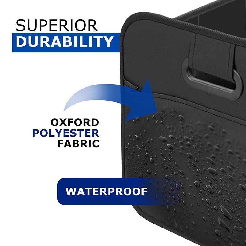 1 Car Trunk Organizer, Automotive Storage, Reinforced Handle, Foldable Multi-Compartment Car Organizer, 600D Oxford Fabric, Suitable for Any Car, SUV, Minivan, Vehicle Storage.BLACK - Image 7