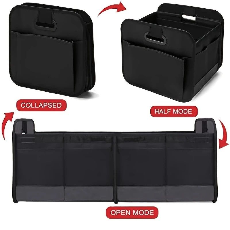 1 Car Trunk Organizer, Automotive Storage, Reinforced Handle, Foldable Multi-Compartment Car Organizer, 600D Oxford Fabric, Suitable for Any Car, SUV, Minivan, Vehicle Storage.BLUE - Image 2