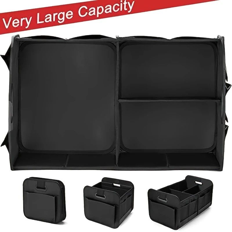 1 Car Trunk Organizer, Automotive Storage, Reinforced Handle, Foldable Multi-Compartment Car Organizer, 600D Oxford Fabric, Suitable for Any Car, SUV, Minivan, Vehicle Storage.BLUE - Image 4