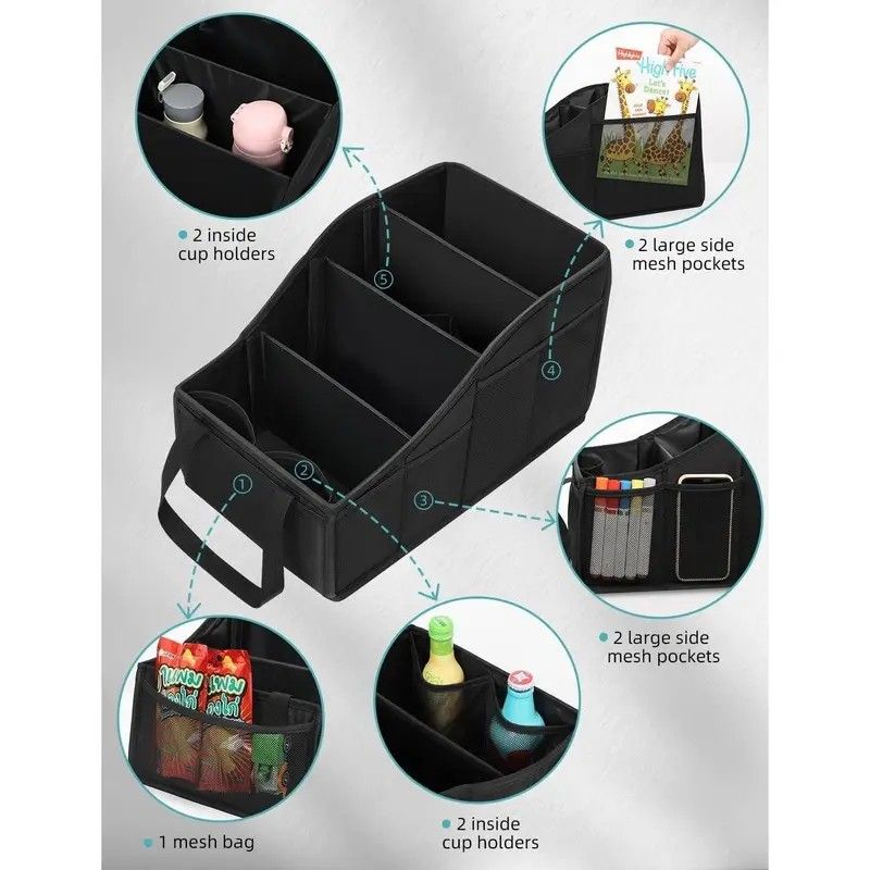 Car Multi-Compartment Organizer: Non-Slip & Spacious, 4-Section Storage for a Tidy Interior - Image 2