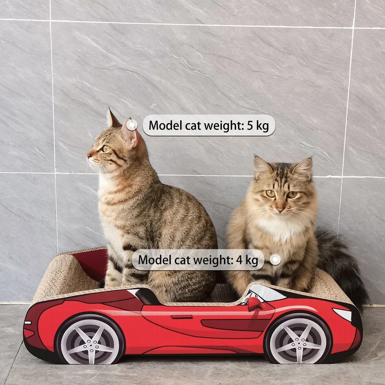 Bestselling Red Racing Car Cat Scratcher Bed | Corrugated Cardboard Durable Cat Bed + Scratcher 2-in-1, Suitable for Cats Under 7kg - Image 6
