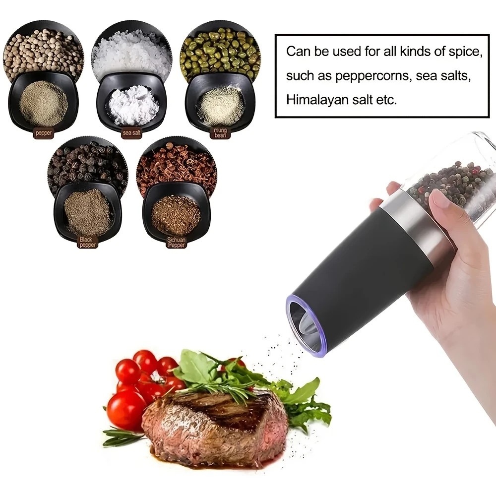 Black Gravity - sensing, grind with tilting —— Intelligent Pepper Grinder, adjust grind fineness freely for seasoning - Image 5