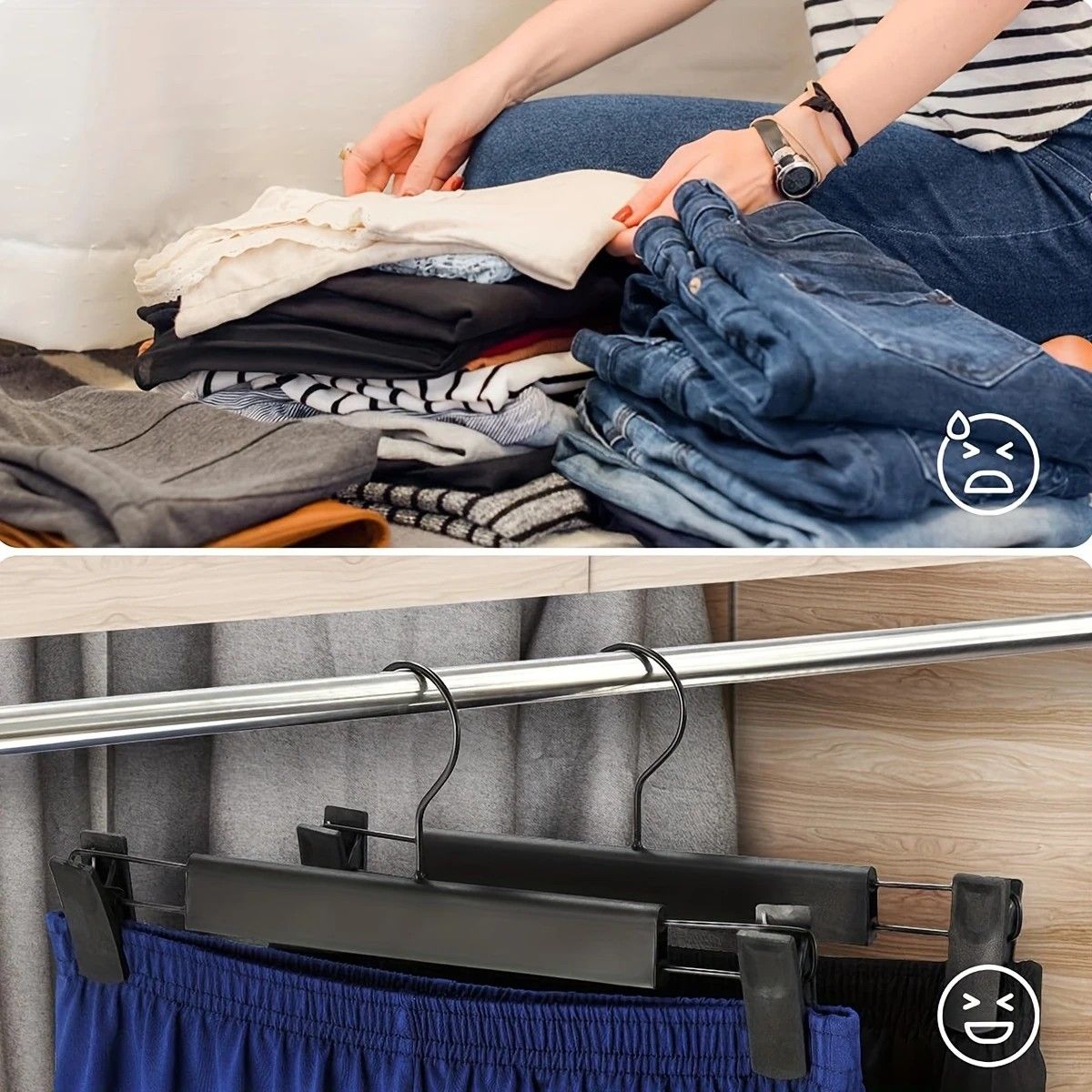30-Pack Multi-Purpose Adjustable Pant Hangers: Thickened Non-Slip Clips, 360° Rotating Hook, Adjustable Width, Suitable for Organizing and Drying Various Clothes, Towels, and More. - Image 8