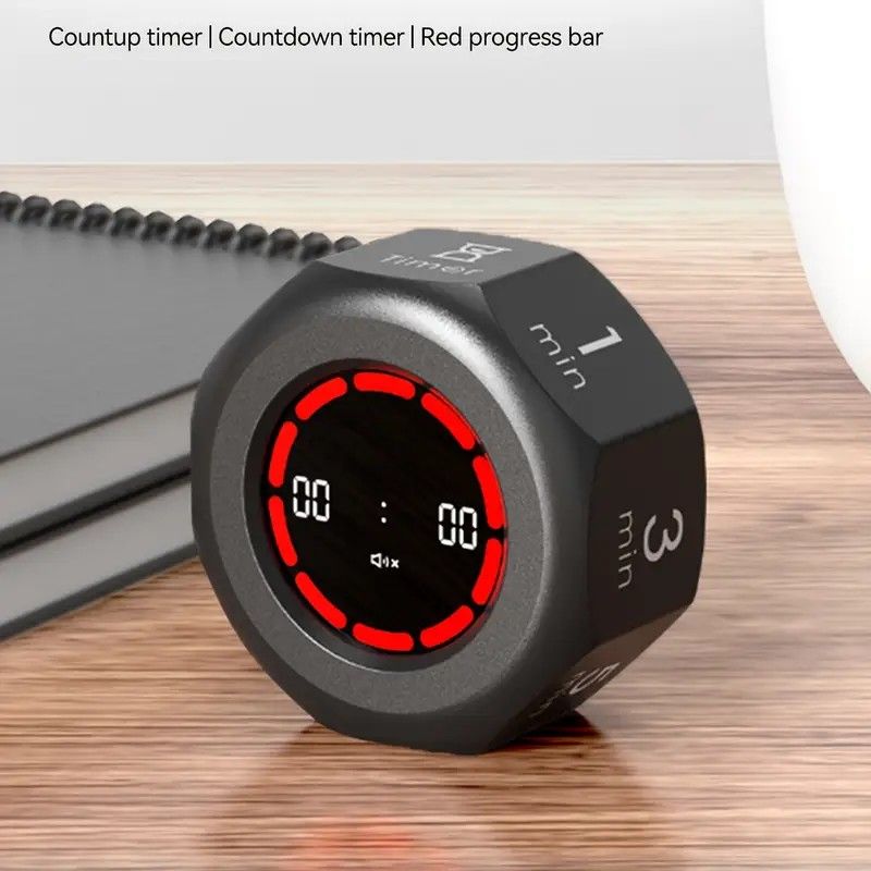 Flip to Start Timing, Efficiency Tool! 7 Presets + Visualized Progress, Gravity Sensor Timer, Universal for Study/Kitchen/Fitness/Baking(WHITE) - Image 2
