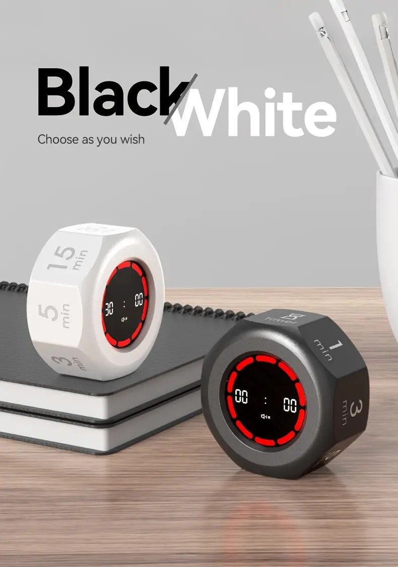 Flip to Start Timing, Efficiency Tool! 7 Presets + Visualized Progress, Gravity Sensor Timer, Universal for Study/Kitchen/Fitness/Baking(WHITE) - Image 4