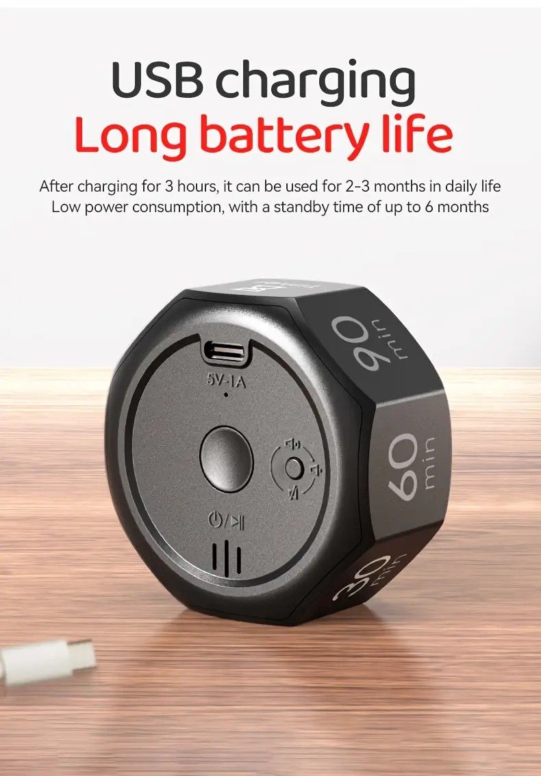 Flip to Start Timing, Efficiency Tool! 7 Presets + Visualized Progress, Gravity Sensor Timer, Universal for Study/Kitchen/Fitness/Baking(WHITE) - Image 5
