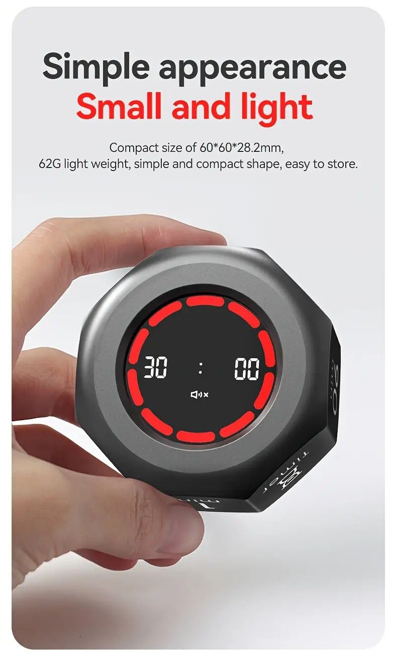 Flip to Start Timing, Efficiency Tool! 7 Presets + Visualized Progress, Gravity Sensor Timer, Universal for Study/Kitchen/Fitness/Baking(WHITE) - Image 8