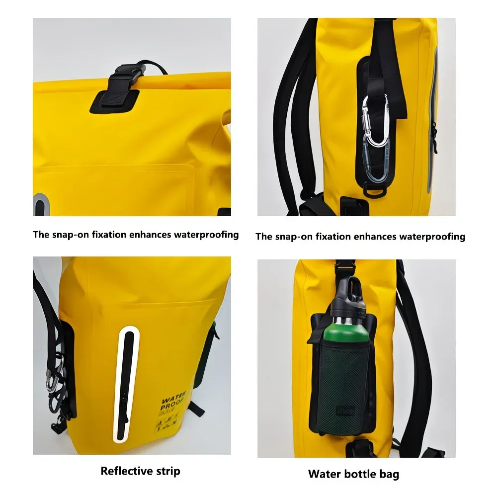 6.6 Gallon Outdoor Backpack, Detachable Shoulder Straps, Transparent Window & Buckle Clips, Suitable for Hiking, Beach Sports, Trekking and Rowing, Green, Portal Adventure Gear(pitch green) - Image 8