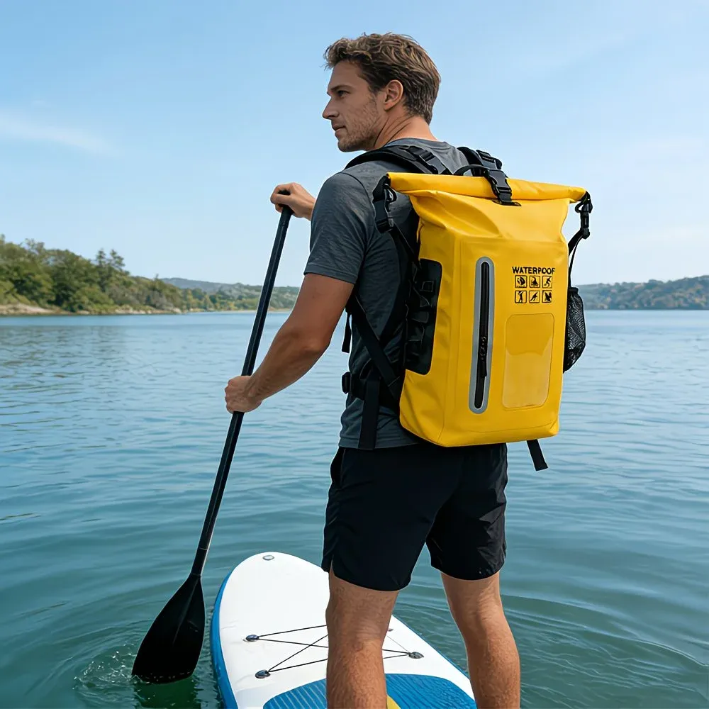 6.6 Gallon Outdoor Backpack, Detachable Shoulder Straps, Transparent Window & Buckle Clips, Suitable for Hiking, Beach Sports, Trekking and Rowing, Green, Portal Adventure Gear(brown) - Image 4