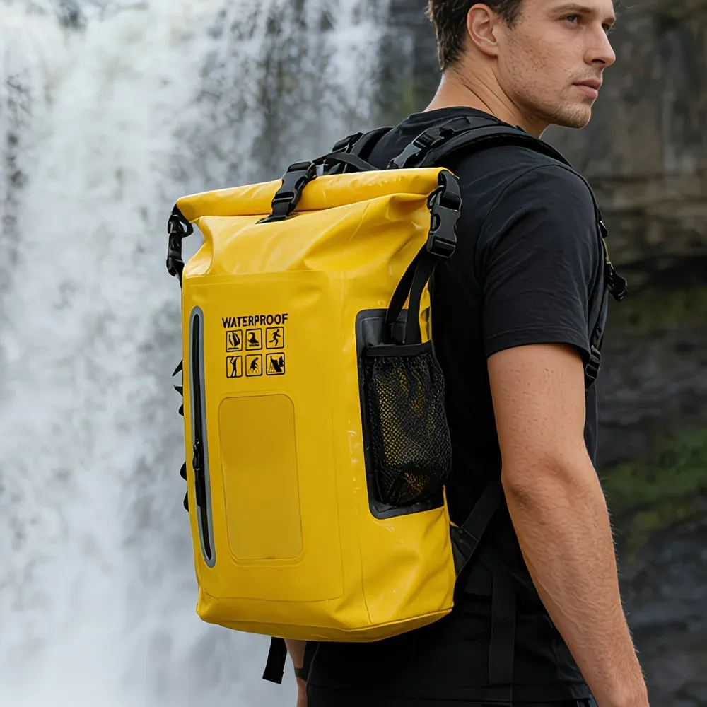 6.6 Gallon Outdoor Backpack, Detachable Shoulder Straps, Transparent Window & Buckle Clips, Suitable for Hiking, Beach Sports, Trekking and Rowing, Green, Portal Adventure Gear(brown) - Image 6
