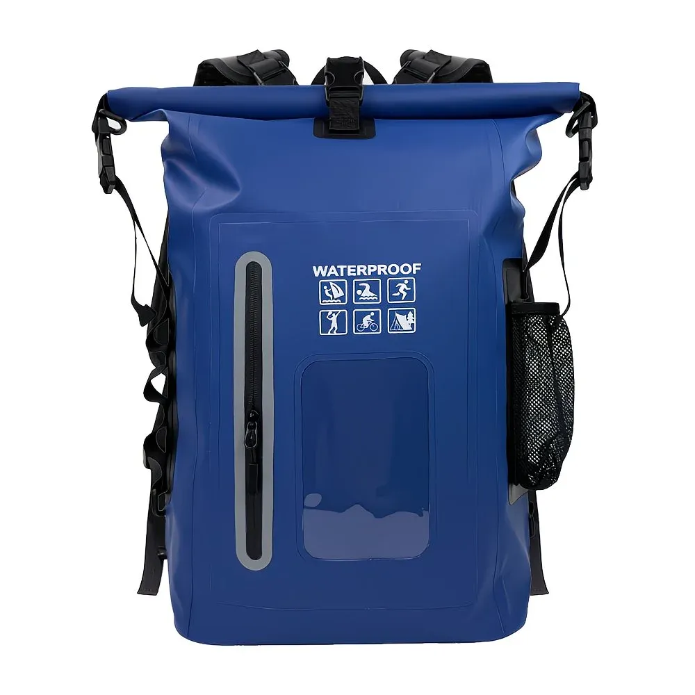 6.6 Gallon Outdoor Backpack, Detachable Shoulder Straps, Transparent Window & Buckle Clips, Suitable for Hiking, Beach Sports, Trekking and Rowing, Green, Portal Adventure Gear(dark blue) - Image 1