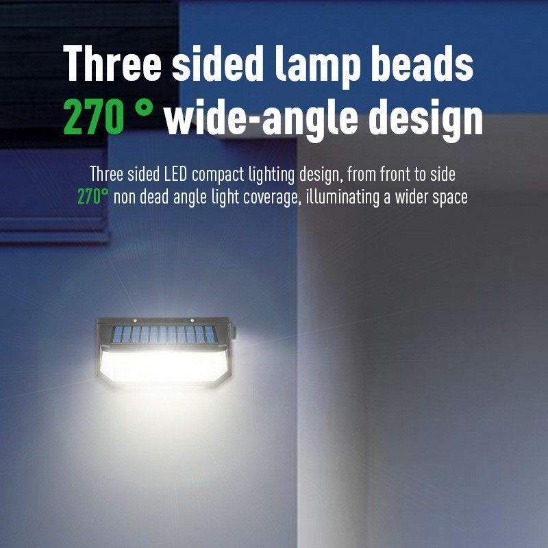 218LED Solar Sensor Wall Light, Smart Light Control, 270° Wide-Angle Illumination, Three Sensing Modes, Energy Saving and Eco-Friendly, No Wiring Installation, Top Choice for Outdoor Security - Image 7