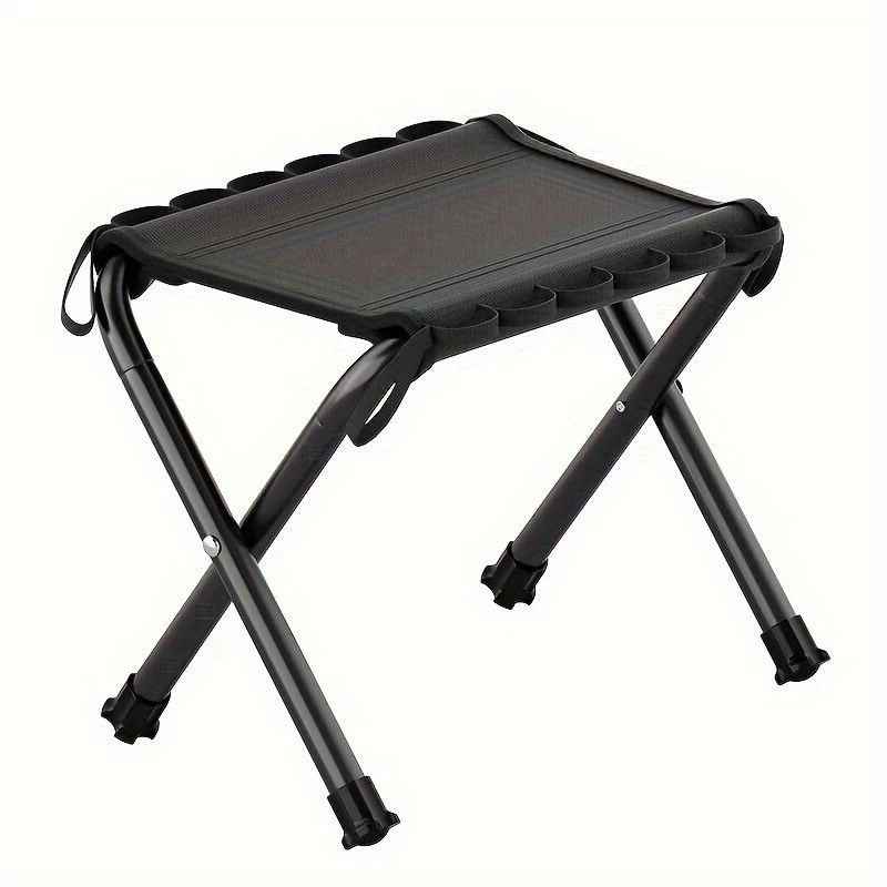 Folding Camping Stool with Hook 660g Lightweight Oxford Cloth Collapsible Seat for Fishing Picnic Hiking & Waiting(khaki) - Image 2
