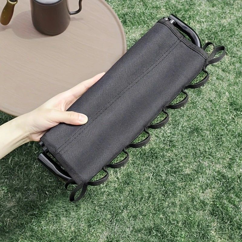 Folding Camping Stool with Hook 660g Lightweight Oxford Cloth Collapsible Seat for Fishing Picnic Hiking & Waiting(khaki) - Image 4