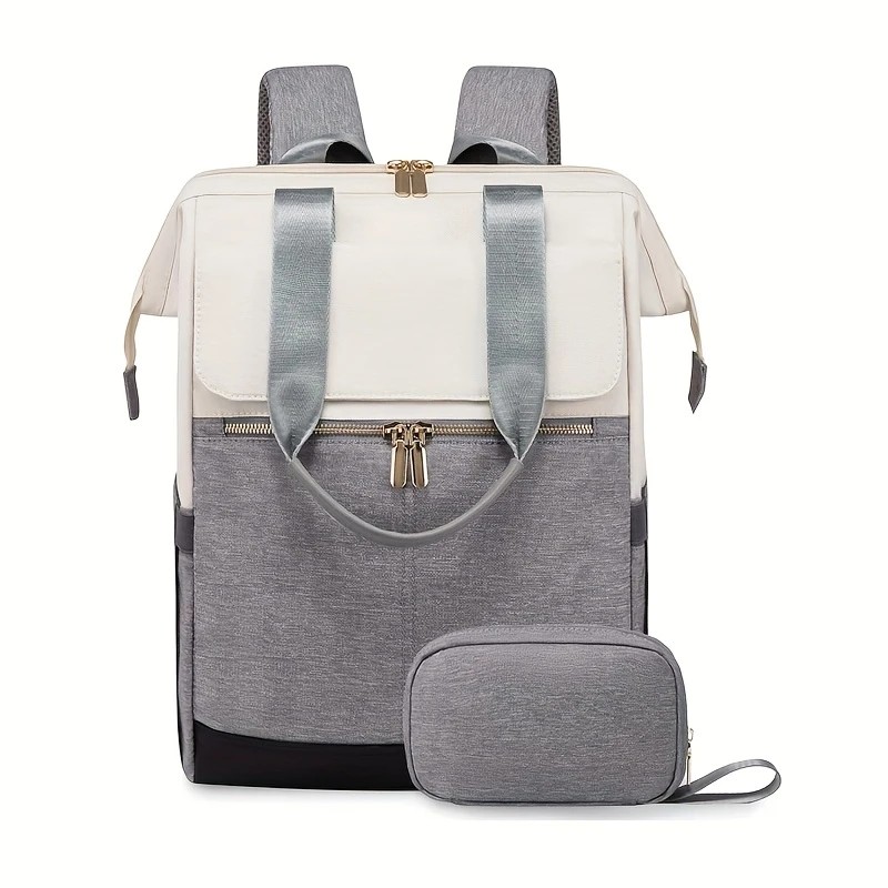 GREY Korean-style Fashion Compact Backpack, Multi-functional & Large Capacity, Lightweight & Easy to Carry, Fits Daily Commute, Lunch Outings, and Short Trips. - Image 1