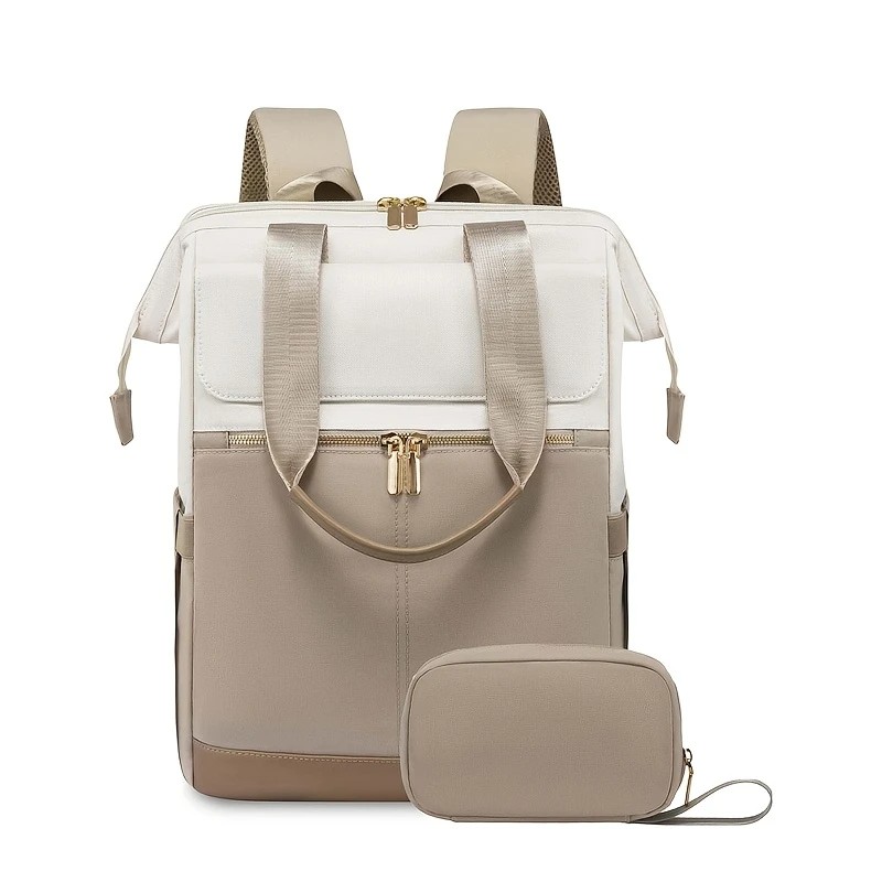 khaki Korean-style Fashion Compact Backpack, Multi-functional & Large Capacity, Lightweight & Easy to Carry, Fits Daily Commute, Lunch Outings, and Short Trips. - Image 1