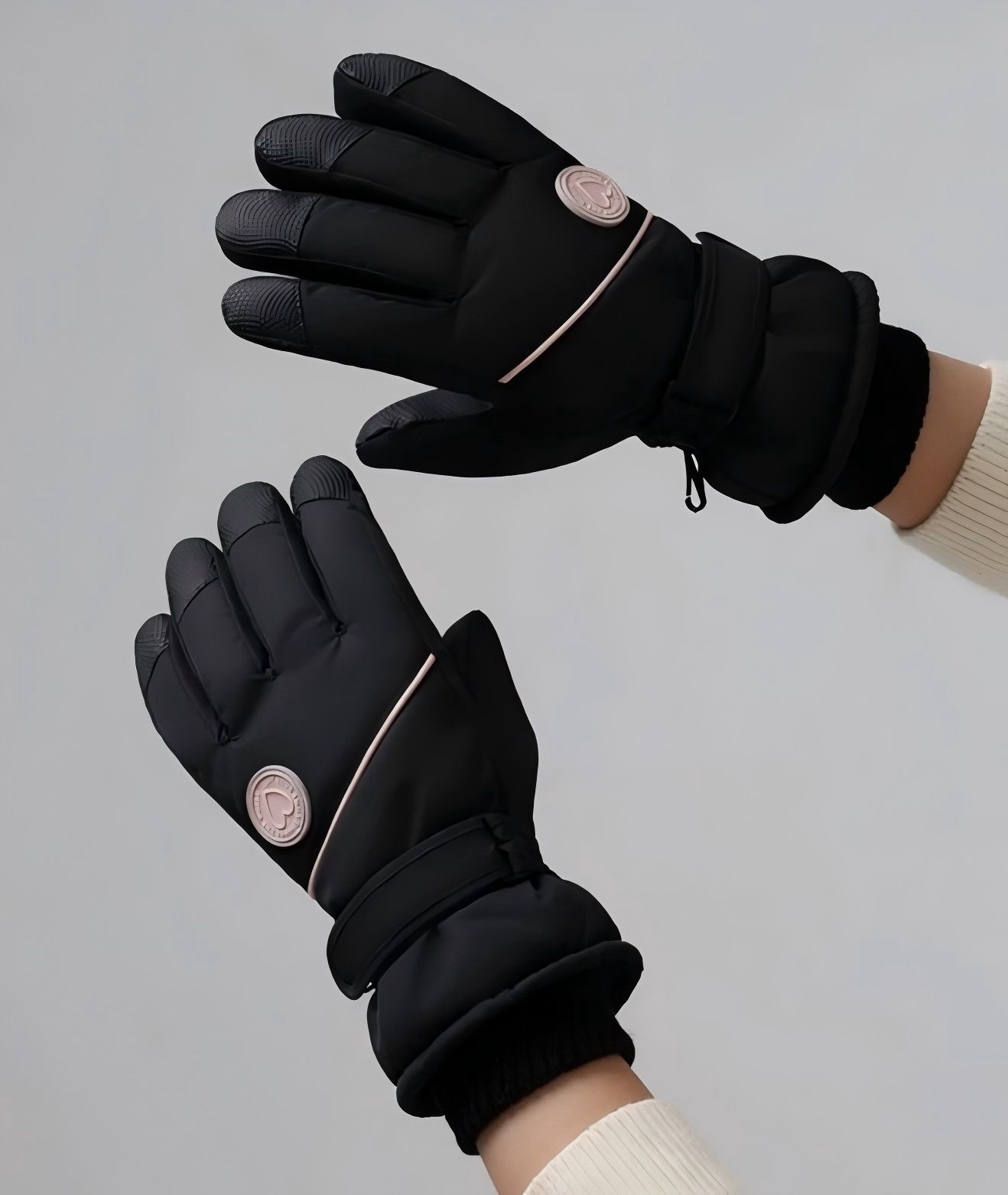 Women's Winter Thick Warm Gloves｜Windproof, Anti-Slip, Touchscreen, Suitable for Skiing, Cycling, and Electric Scooters(BLACK) - Image 1