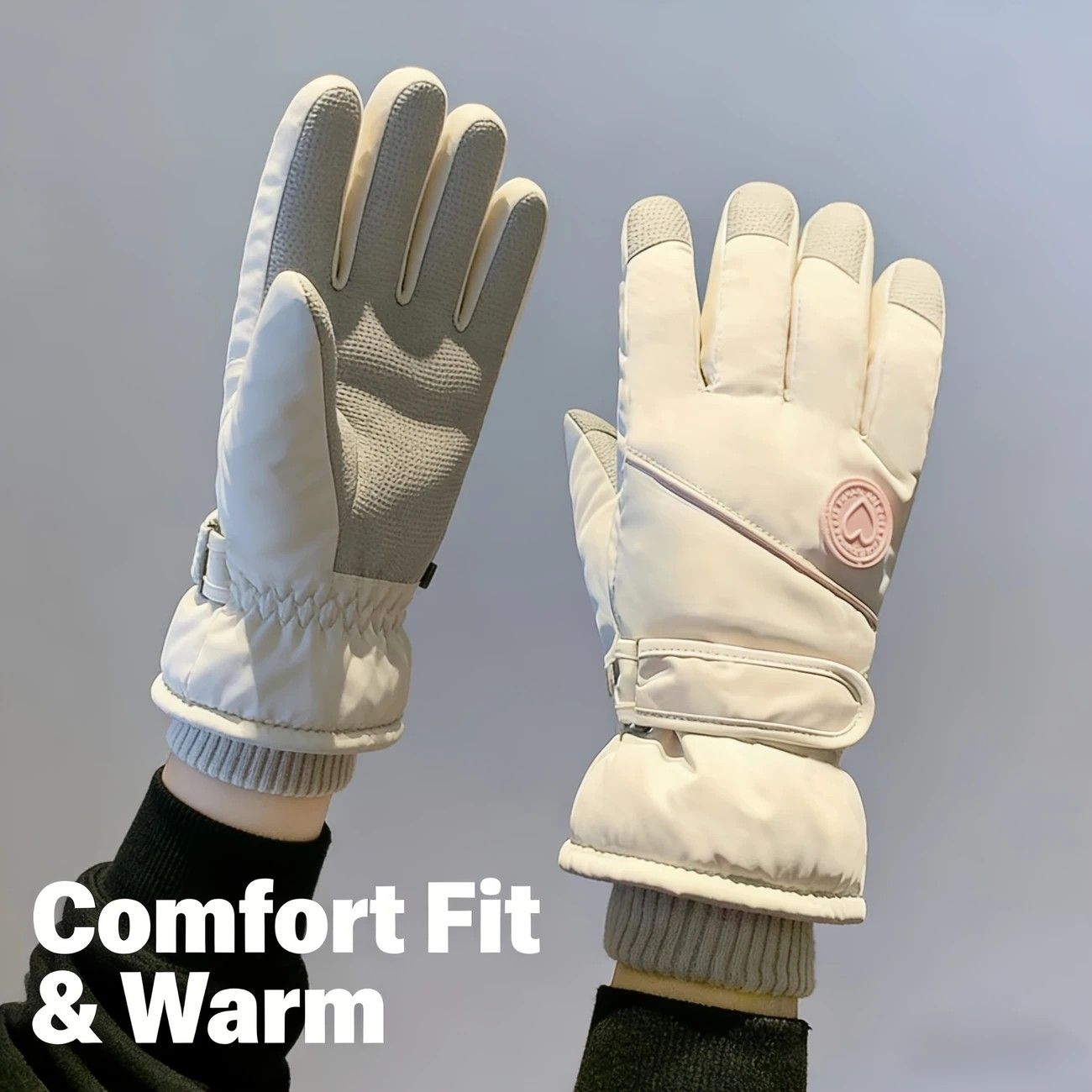 Women's Winter Thick Warm Gloves｜Windproof, Anti-Slip, Touchscreen, Suitable for Skiing, Cycling, and Electric Scooters(BLACK) - Image 3