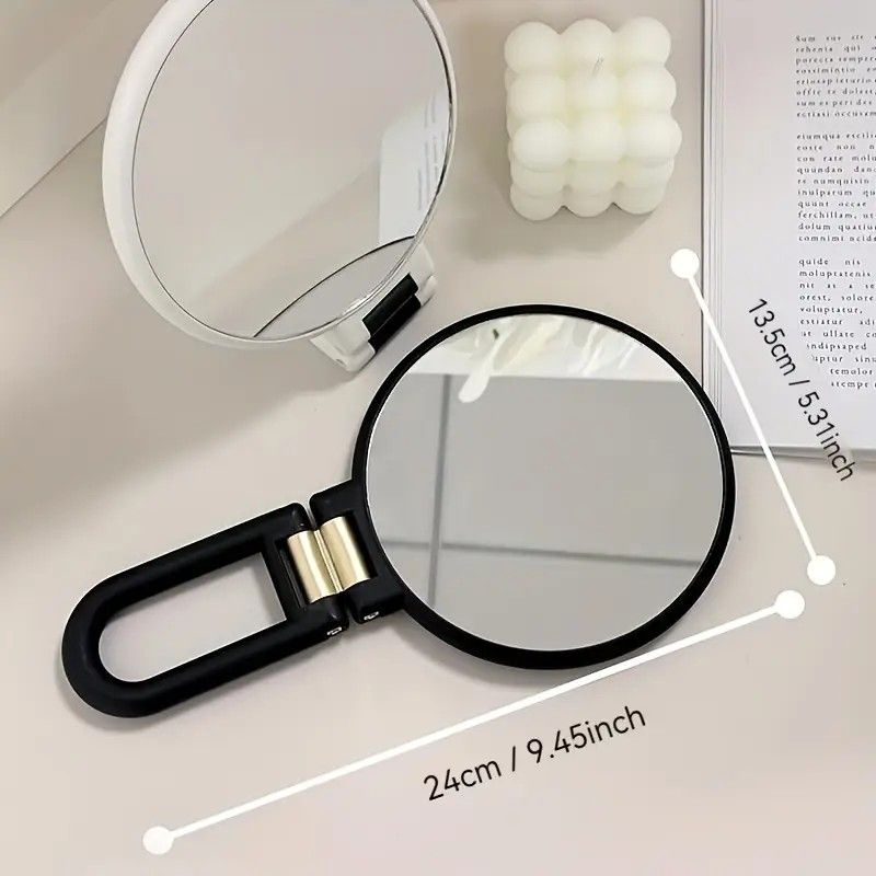 Double-sided Folding Makeup Mirror – 1X/50X Dual Magnification, 360° Rotatable and Foldable for Portability, Three Uses: Handheld, Desktop, Wall-mounted（purple） - Image 3