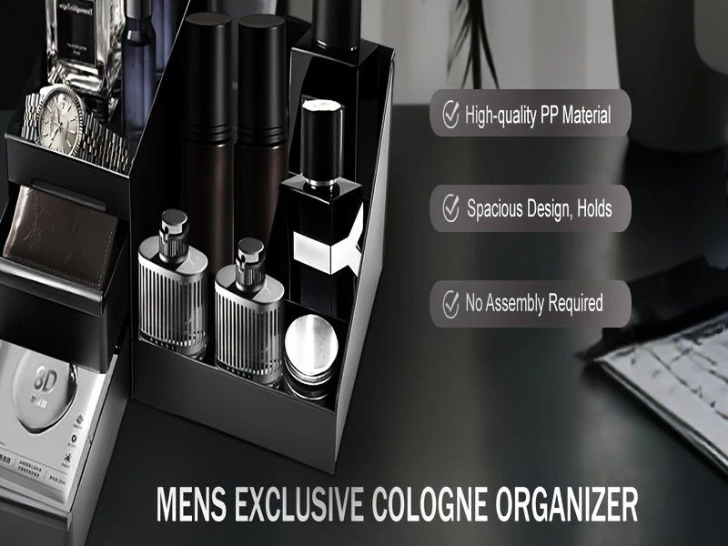 Black Mens Wash Bag & Vanity Organiser | 2 Drawer Acrylic Bathroom Storage for Grooming & Skincare - Image 2